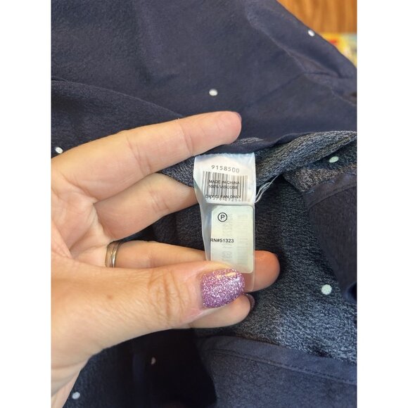 Vince Camuto Navy Blue Polka Dot Soho Pindot Blazer Button Closure Sz 2 NWOT - Picture 9 of 10